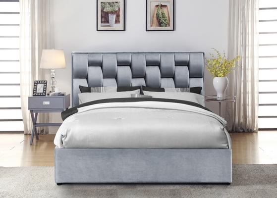 Fabric Twin Size Linen Upholstered Bedframe With Gas Lift