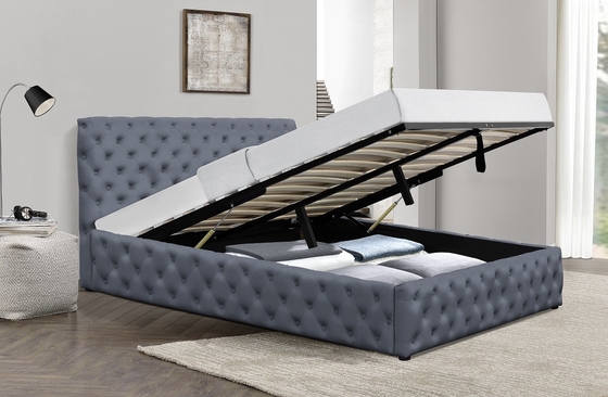 OEM ODM Platform Upholstered Tufted Twin Bed With Storage