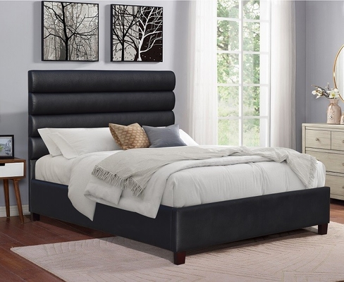 Black Linen Fabric Upholstered Bed Frame 6ft King Size Bedroom Funiture