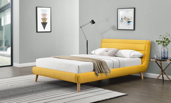 Yellow/Blue Fabric Full Size Children Upholstered Bed Wholesale Bed Manufacturers