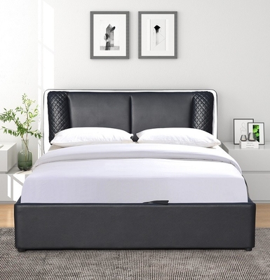 Full Size Black PU Leather Lift Up Storage Bed Leather Bed Manufacturers Wholesale