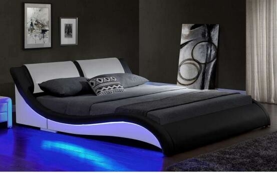 Ergonomics Design LED Upholstered Bed Remote Cotrol Wholesale Bed Manufacturers