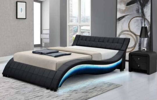 Wholesale Confortable Plywood Bed Frame Remote Cotrol LED Ligting