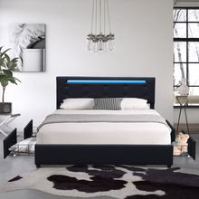 Customizable Padded Double Bed Upholstered Bed Frame Structure Double Size