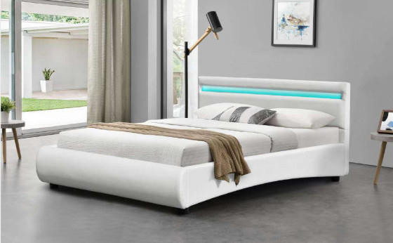 King size Led Upholstered Bed Fram optional colors with comfortbale sleep BSCI