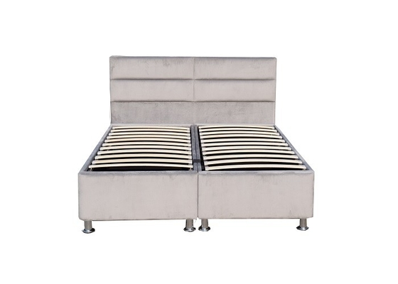 Winged Upholstered Gas Lift Storage Bed Frame Tufted Velvet Fabric Headboard With Storage