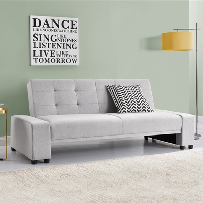 Linen Fabric Grey Velvet Foldable Sofa Bed Italian BSCI Certification