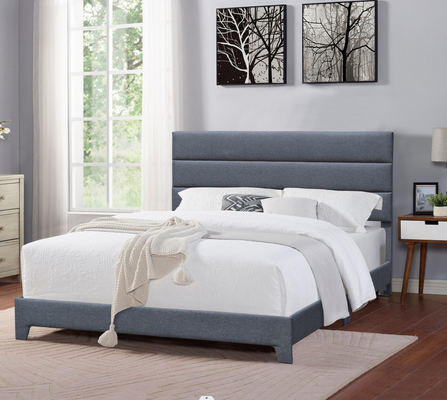 Modern Queen Size Upholstered Platform Bed With Adjustable Height Headboard