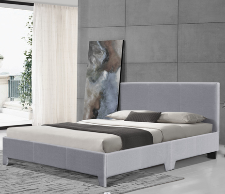 Double Size Upholstered Platform Bed Frame With Sturdy Wooden Slats OEM ODM