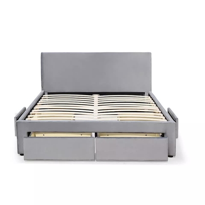 4 Drawer Hidden Sliding Storage Bed Grey Velvet Fabric SGS Certificate
