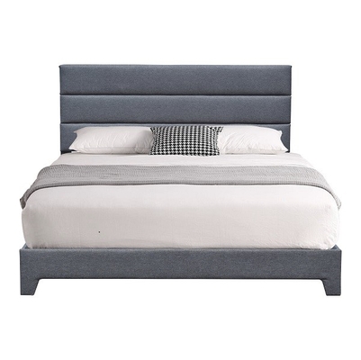 Modern King Size Upholstered Platform Bed With Adjustable Headboard Height