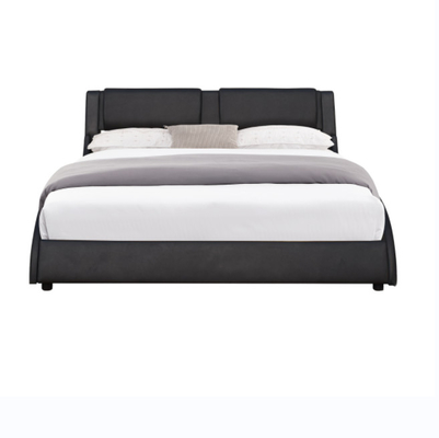 Wave Shaped LED Bed Frame Cushion Platform Bed Frame With Adjustable LED Light