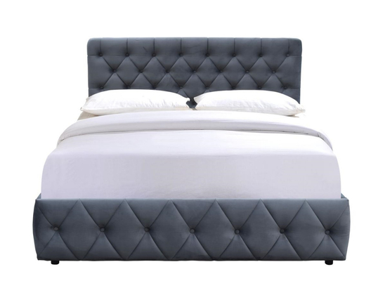 Plush Velvet Upholstered Ottoman Bed Frame King Size Storage Bed For Bedroom