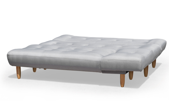 L Shaped Folding Futon Sofa Bed Dark Gray Polyester Upholstered Modern Convertible