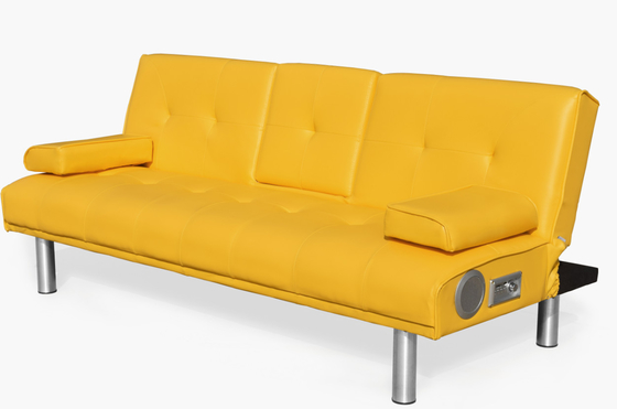 Modern Futon Lounger Convertible Sofa Faux Leather 3 Seater Futon Sofa