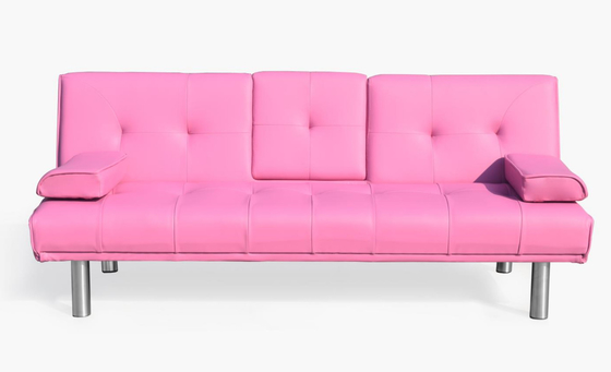 Modern Faux Leather 3 Seater Foldable Sofa Bed With Fold Down For Living Room