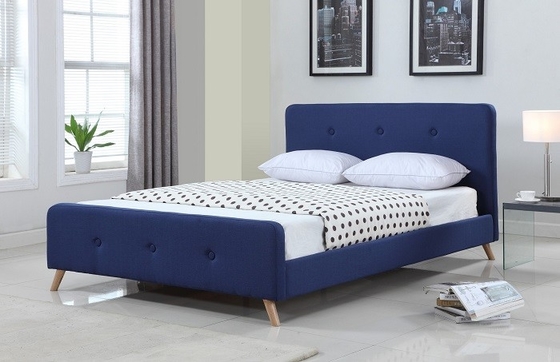 Modern Scandinavian Bed Frame Queen Size Fabric Upholstered Bed Manufacturer