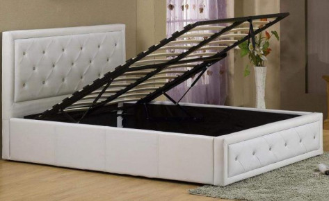 Full Size High Headboard Gas Lift Storage Bed Leather Bed Manufacturers