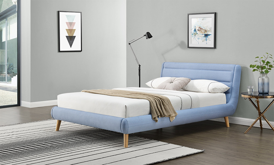 Yellow/Blue Fabric Full Size Children Upholstered Bed Wholesale Bed Manufacturers