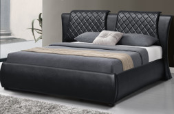 Multifunction Black PU leather Gas Lift Storage Bed Full Size