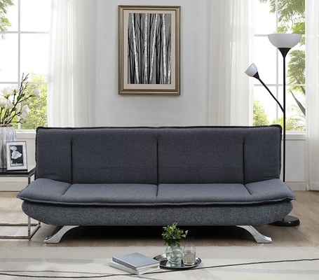 Dark Grey Fabric 3 Seater Sofa Bed With Chrome Feet 100 Pieces MOQ