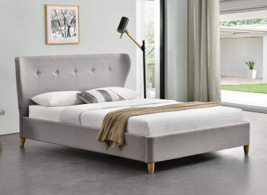 Simple Design Linen Fabric Full Size Upholstered Bed For Bedroom 50pcs MOQ