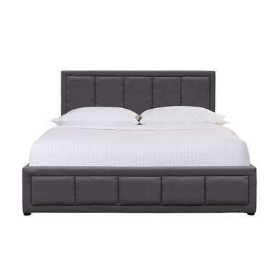 Dark Grey Double Size Linen Fabric Wood Upholstered Bed Wholesale Bed Manufacturers