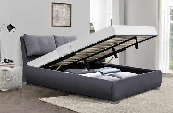 Gas Lift Storage Upholstered Bed Frame King Size Dark Green Velvet Wholesale