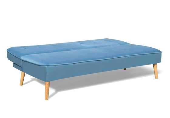 Blue Sofa Bed,Upholstered Modern Futon Chair, Armless Comfy Sofa Couches for Living Room