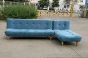 L Shaped Folding Modern Blue Upholstered Sofa Bed high durability