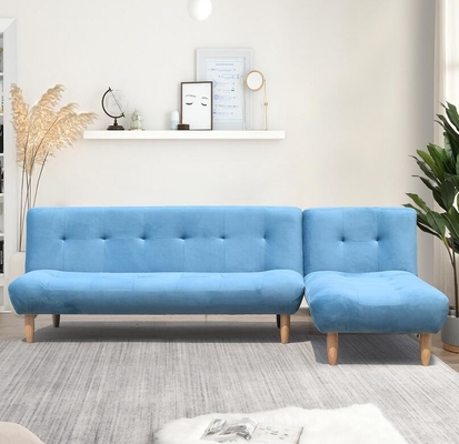 L Shaped Folding Modern Blue Upholstered Sofa Bed High Quality