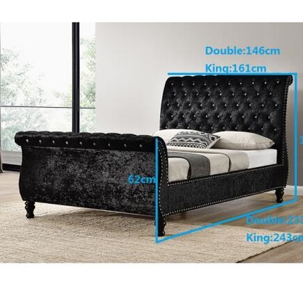 Headboard Assembly Black Upholstered Bed Frame Queen Oem