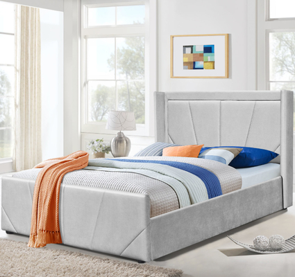 Easy Assemble Gas Lift Storage Bed With Wing Headboard