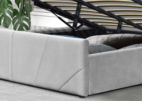 Easy Assemble Gas Lift Storage Bed With Wing Headboard