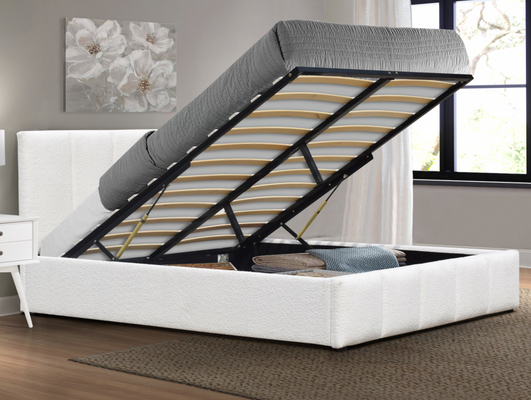 Gas Lift Up Storage 400lbs Upholstered Platform Bed Wooden With Hydraulic