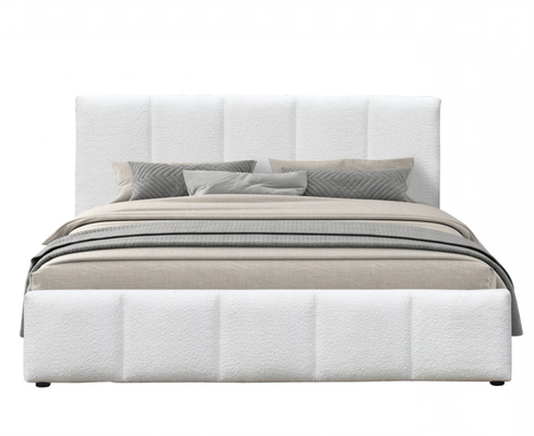 Gas Lift Up Storage 400lbs Upholstered Platform Bed Wooden With Hydraulic