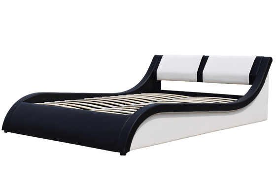 White And Black Oem Double Bed Gas Lift Frame Faux Leather Bsci