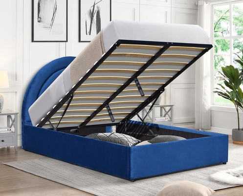 Boucle Gas Lift Storage Bed Frame with Hydraulic Storage,No Box Spring Needed
