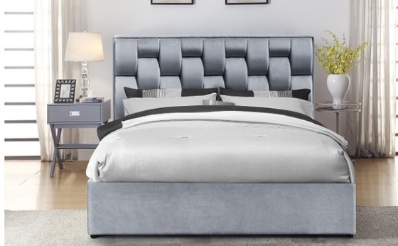 Upholstered Trundle Daybed Velvet Fabric Storage Bed Frame With  Fashional Headboard
