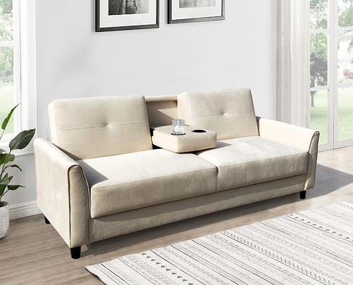 Folding Sofa Bed Queen, Portable Foldable Sofa Bed Easy to Storage, Off White
