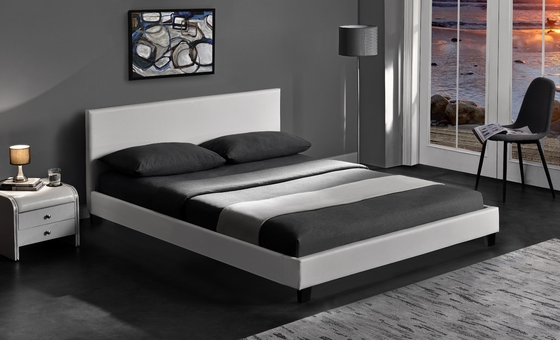 Morden Simple  Design Upholstered  PU Leather Bed
