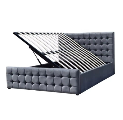 Upholstered Bed with Gas Lift up Storage, Bed Frame with Storage