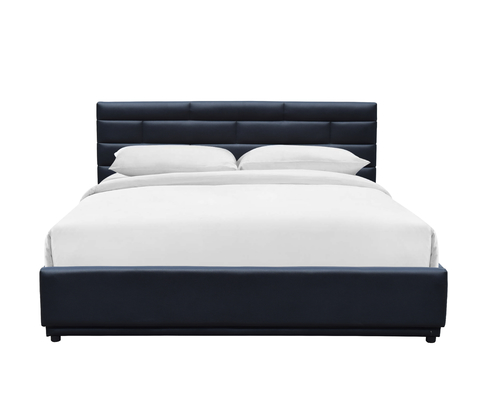 Gas lift Bed Frame with Upholstered Headboard, Storage Bed and Wooden Slats Support, Easy Assembly
