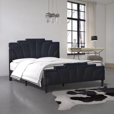 A very ordinary Upholstered Bed Frame with a distinctive headboard,different from others.