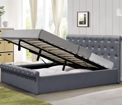 Lift Up Storage Bed Full Size Upholstered Bed with Tufted Headboard and Storage Underneath