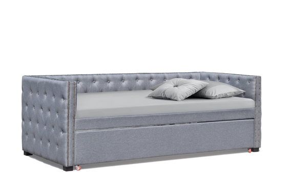 Upholstered Trundle Daybed Unique Design Advanced Features Affordable Fabric.