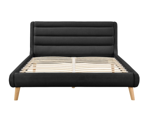 Upholstered Bed Frame With Unique Shape And Its Design Will Fit Your Home Decoration Style.