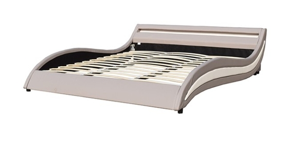 Modern Style LED Light Leature Upholstered  Bed For Bedroom