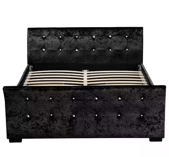 Velvet or Fabric Tufted Storage Bed with Multiple Color Options