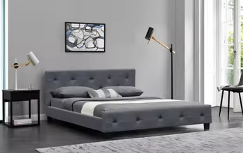 Soft and Beautiful Upholstered Bed Frame with Curved Headboard and Unique Design